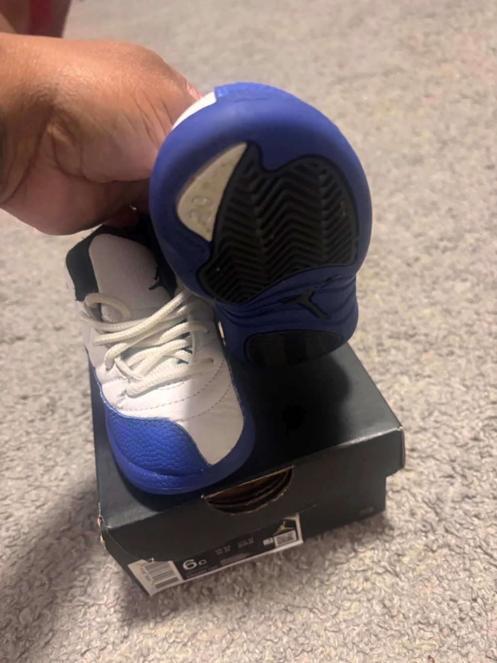 Jordan Retro 12, royal blue and white size 6c